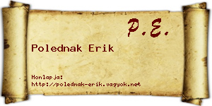 Polednak Erik névjegykártya